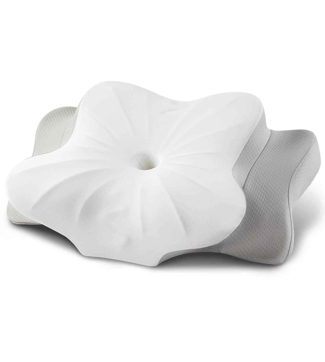 DONAMA Nackenstützkissen Ergonomisches Kopfkissen mit 2 Höhen und Armlehnen Design, Memory Foam Kissen für Seitenschläfer Rückenschläfer Bauchschläfer