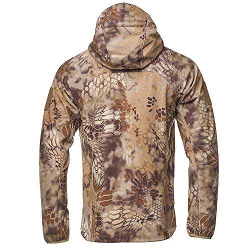 Kryptek Dalibor III Jacket - Men's Lightweight Softshell, Water Resistant, Stretch Fabric, Tactical Outdoor, Hooded, Durable2