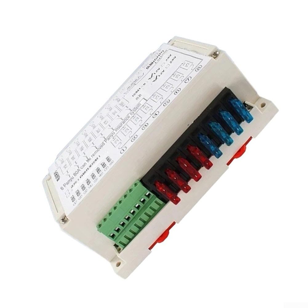 12V 30A Pannello Interruttore Con Scatola Fusibili a 8 Canali Per Camper Camper Barca Controllo DC Bianco