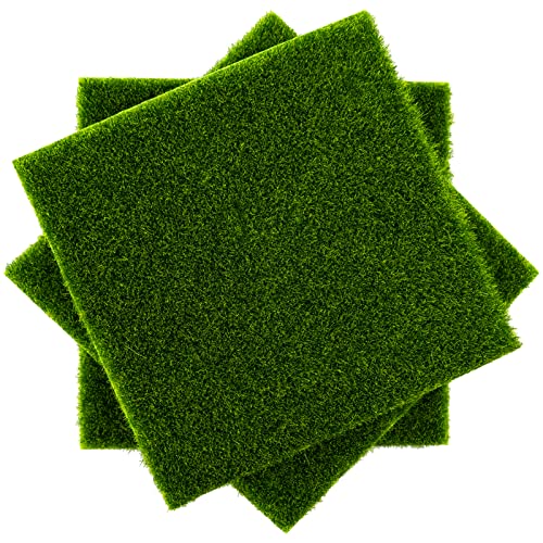 SZXMDKH 8 Pcs Artificial Garden Grass, 15 x 15cm Life-Like Fairy Artificial Grass Mat Miniature Garden Ornament Dollhouse Decoration - Image 3