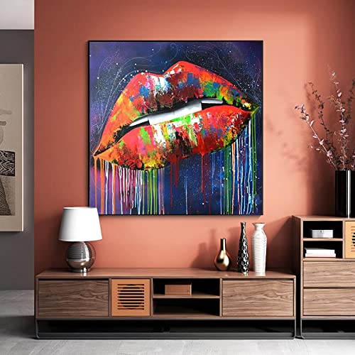 Femmes Lèvres Peintures sur Toile KEBIA pour Exprimer l'Art Abstrait Graffiti dans votre Maison