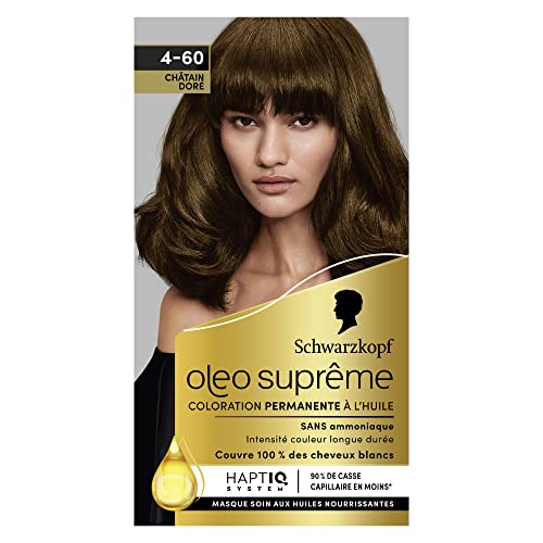 Coloration Schwarzkopf Oleo Suprême Châtain Doré 4-60 pour un éclat salon à la maison sans odeur