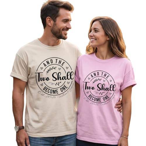 Image of Anniversary Matching Shirts, for Couple, Heart Design T-Shirt Set, Wedding Present, Honeymoon Outfit