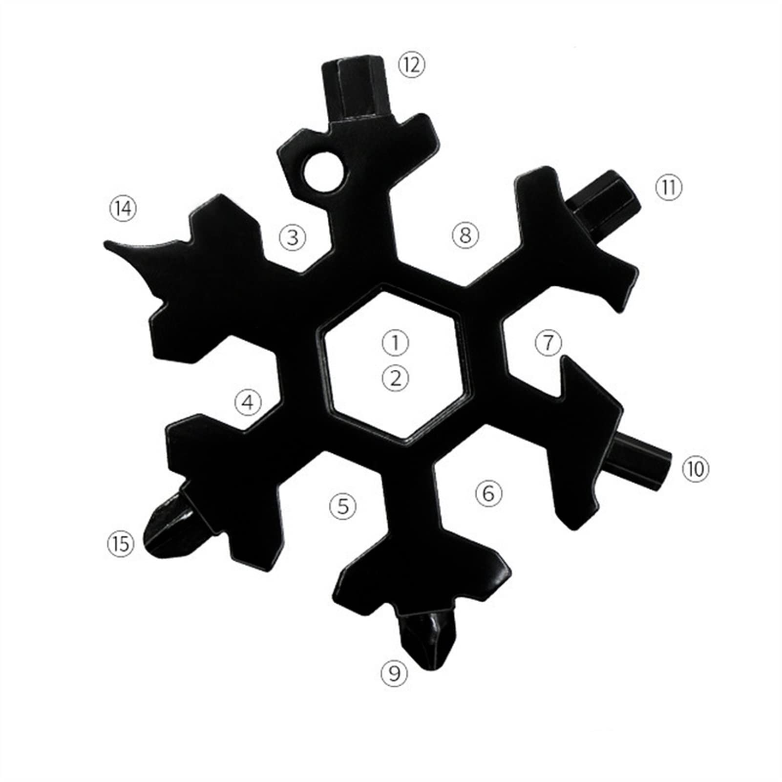 Schneeflocken-Schraubenschlüssel, Schneeflocken-Multitool, Schraubendreherschlüssel(15 in 1 C)