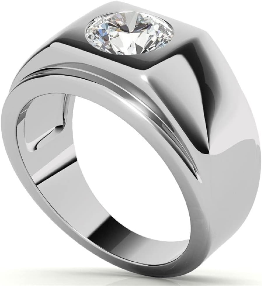 2CT-4CT Round Cut Bridal Ring Solitaire Moissanite Wedding Ring for Men Promise Gifts for Him 925 Silver/10K/14K/18K Gold