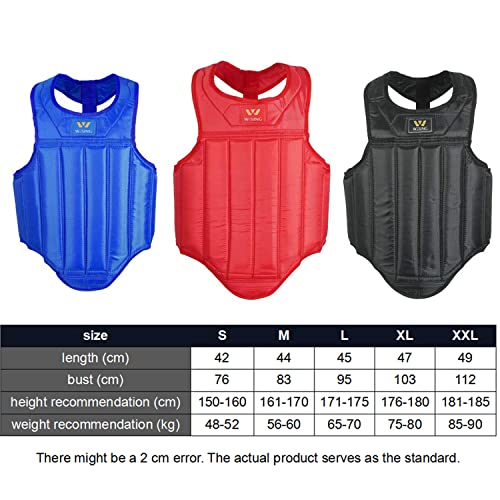 Wesing Martial Arts Muay Thai Boxing Chest Protector Mma Sanda Chest Guard (Blue, L) #TOP3