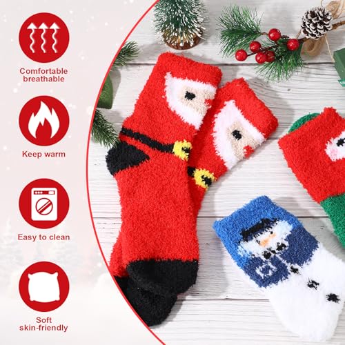 Geyoga 30 Pairs Christmas Fuzzy Cotton Socks Bulk for Women Cozy Fluffy Winter Warm Slipper Xmas Holiday Gifts for Adult Men3
