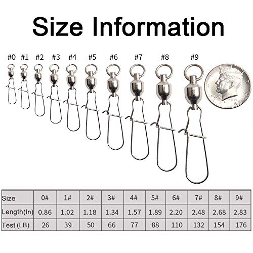 image for Shaddock Fishing Fishing Ball Bearing Swivels with Duo Lock Snaps - 25