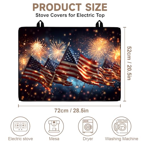 Image of Stove Burner Covers Non-Slip Electric Cooktop Protector Mat (Flag)