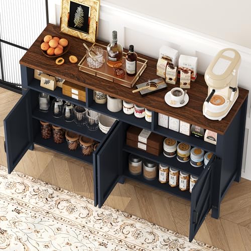 image for knoworld Buffet Sideboard with Storage Farmhouse with 4 Doors, 55'' La