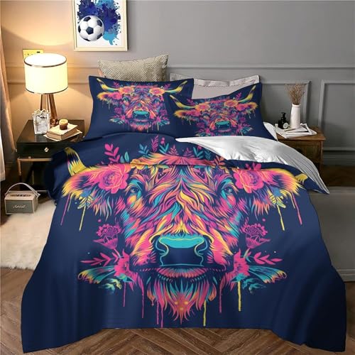 Housse de couette double 200x200cm à rayures marines en microfibre - 6