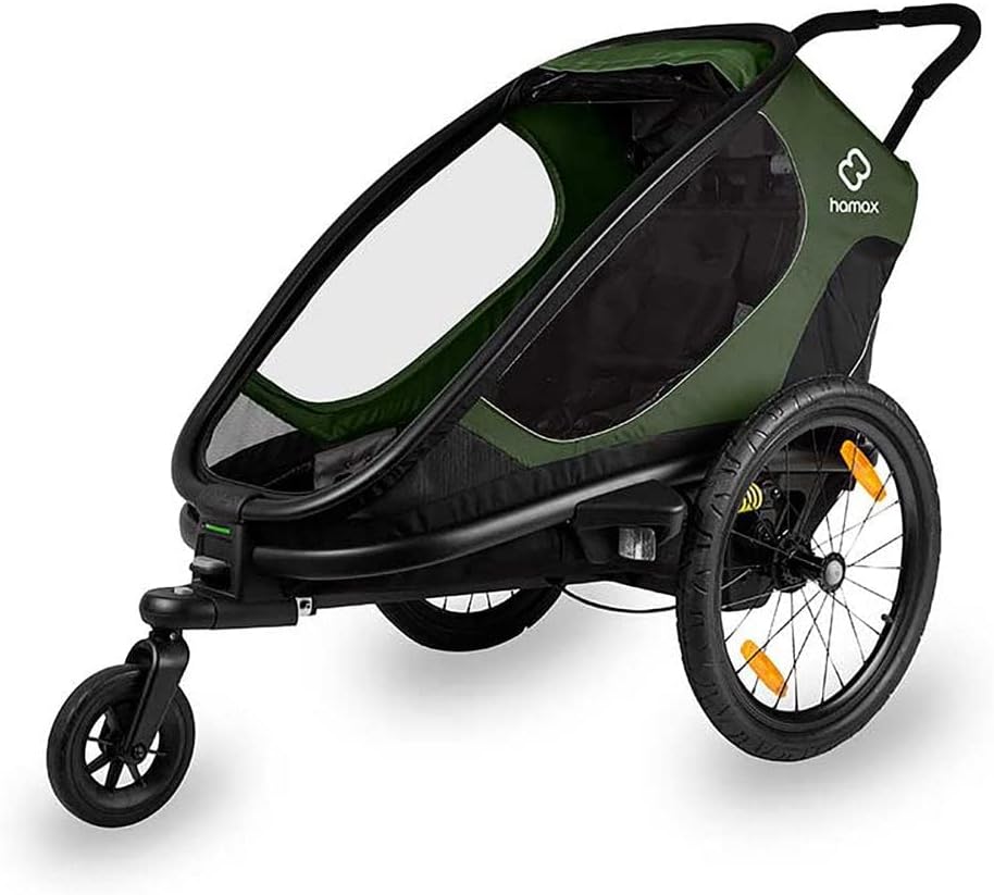 Hamax Outback One Child Bike Trailer: Green/Black