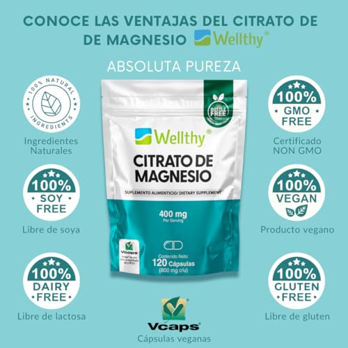 Vitamínicos, sulfato de magnesio tabletas Marca WELLTHY (2)