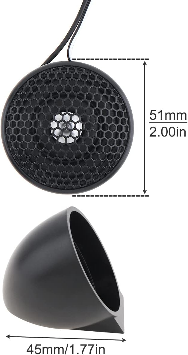 2pcs Car Tweeter Loudspeaker 150W 4Ohm Audio Subwoofer Silk Film for Car Modification Car Audio Modification Nondestructive