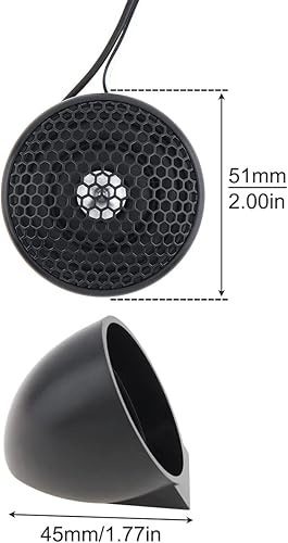 Miniatura 2 de 2 unids coche tweeter altavoz 150 W 4 ohmios subwoofer de audio película de seda para modificación de coche modificación de audio del coche no