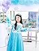 Esvaiy Girls Princess Elsa Dress Costume - Halloween Birthday Party Dress Up for Toddler Girl Kids 2t 3t 4t 5t 6t 7t 8t (4-5 Years, Blue)