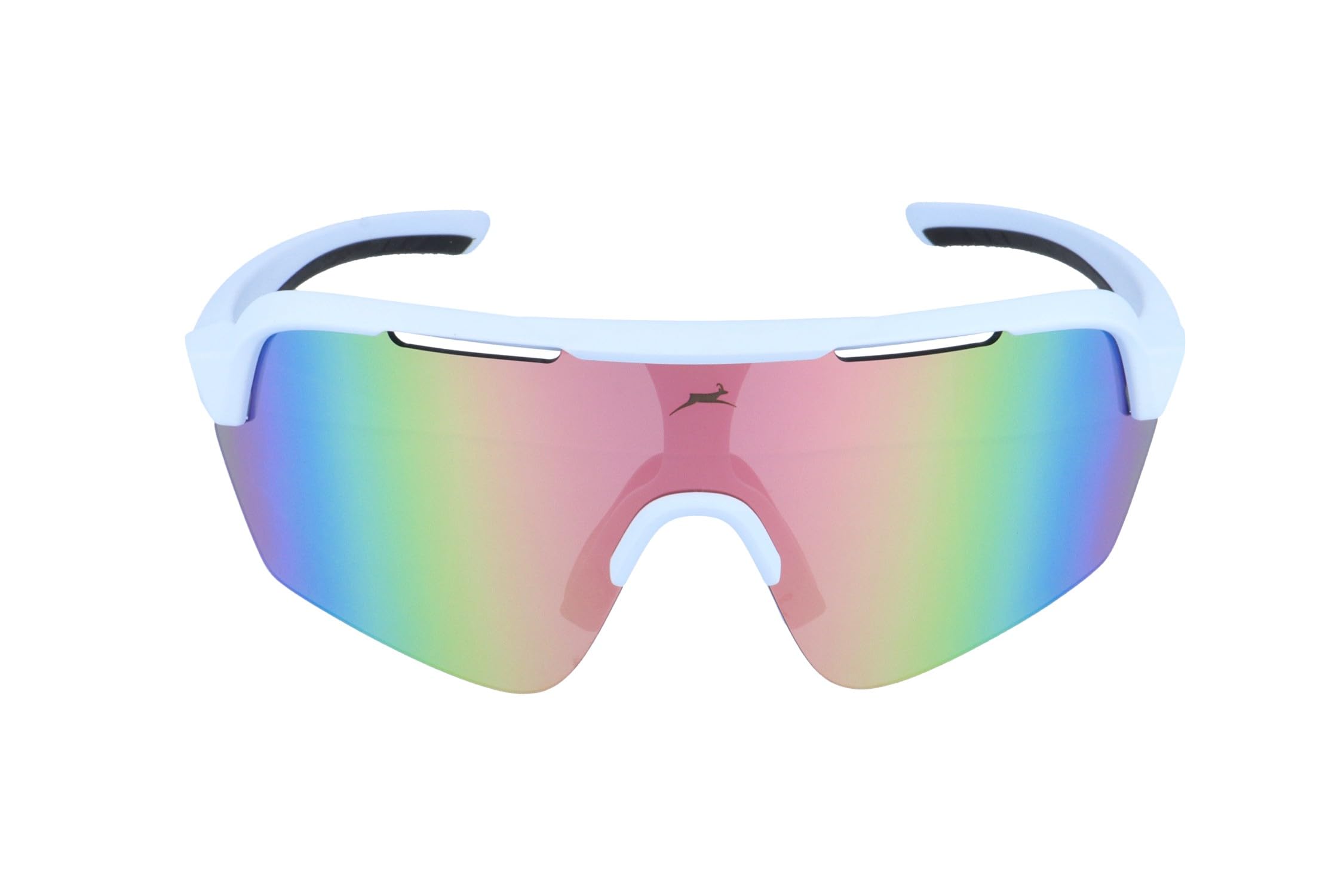 Gamswild WS7138 - Occhiali da sole modello monolastro, per ciclismo, unisex, unisex, colore bianco, rosa, bacca, blu, nero, blu ghiaccio, verde menta, verde oliva