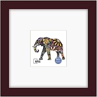 Vista 62 de RPJC - Marco de fotos de 4 x 4 pulgadas hecho de madera maciza con vidrio de alta definición para montaje en pared, acabado en madera flotante