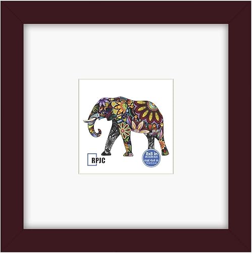 Miniatura 62 de RPJC - Marco de fotos de 4 x 4 pulgadas hecho de madera maciza con vidrio de alta definición para montaje en pared, acabado en madera flotante