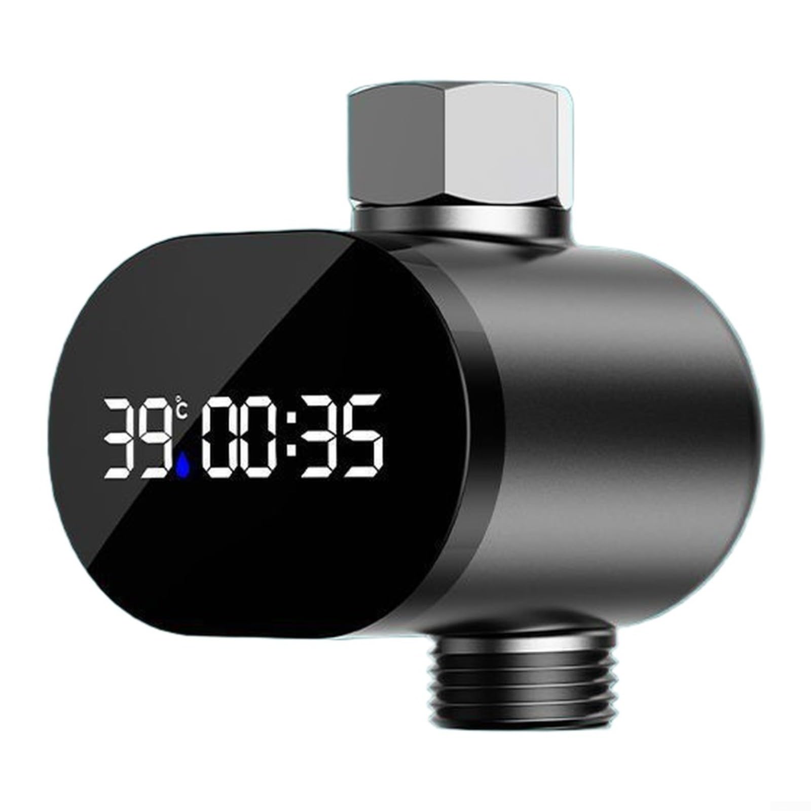 termómetro de Agua, LED Shower Temperature Display,Digital Water Gauge, with Flow Powered Operation