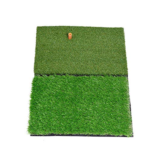 SkyLife Dual-Turf Golf Hitting Grass Mat 16''x 25'', Portable Training Fairway Rough Turf