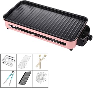 review Indoor Electric BBQ, Adjustable Temperature Knob, Removable Water Tray, Electric Smokeless Grill