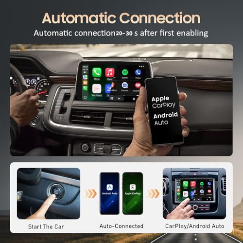 Image of 2-in-1 Wireless CarPlay Receiver for Android Auto & Apple CarPlay, Converts Wired to Wireless, USB-A & Type-C, Bluetooth 5.4, Wi-Fi 6, iOS & Android Compatible, Fast Boot, Compact Plug & Play