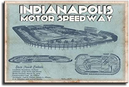 BCQ Indianapolis Motor Speedway Blueprint NASCAR Race Track Blueprint Canvas Art Poster Wall Art Picture Print Modern Art Living Room Decor Posters 16x24inch(40x60cm)