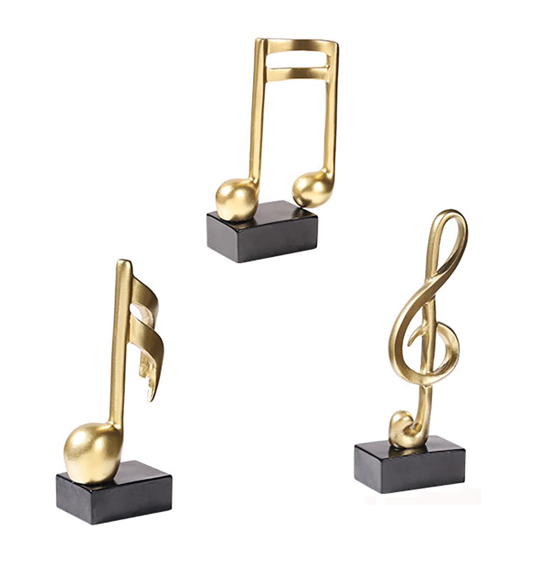 eLymwooResin Musical Notes Decoration Set of 3 - Home Decor Tabletop Figurines for Living Room, Coffee Table, Entryway, TV Stand
