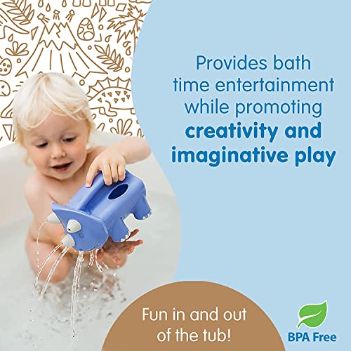 Image of Dr. Brown's CleanUp Dino-Pour Bath Rinse Cup, 0m+ with Sit & Splash Non-Slip Bath Stickers, 15 Count, Dino Design, and Pour & Roar Watering Can, 6m+, BPA Free, Certified Plastic Neutral