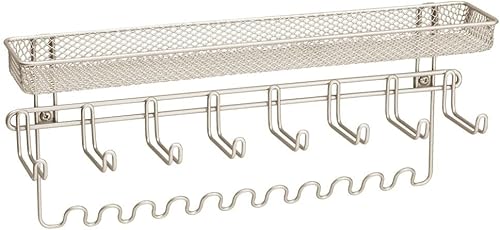 Miniatura 8 de mDesign Organizador decorativo de metal para accesorios Para colgar en la pared y guardar collares pulseras anillos aretes lentes de sol billeteras