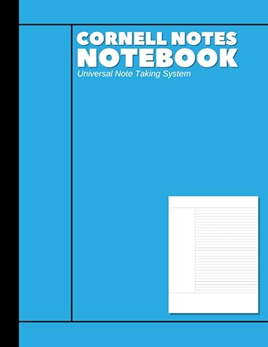 Cornell Notes Notebook: Note-Taking System for Students, Teachers, School, Work College Ruled | 110 Pages | 8.5x11 in. | Sky Blue
