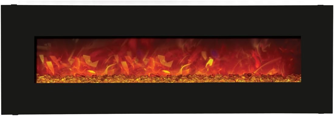 Amantii Advanced Series Wall Mount/Built-In Electric Fireplace with Black Steel Surround, 58 Inch