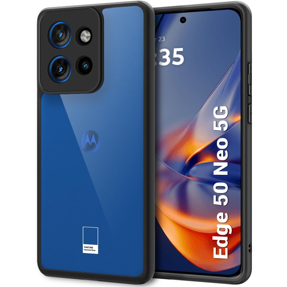 TheGiftKart Hybrid Shockproof Back Cover Case for Motorola Moto Edge 50 Neo 5G | Hard Back Cover Case for Moto Edge 50 Neo 5G (PC & TPU, Transparent Clear Back, Black Sides) (B0DGV4H24L) Amazon Price History, Amazon Price Tracker