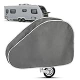 Deichselabdeckung Grau für Wohnwagen und Anhänger Deichselhaube mit verstellbaren Gurtschnallen wasserdicht Anhängerkupplung Abdeckung