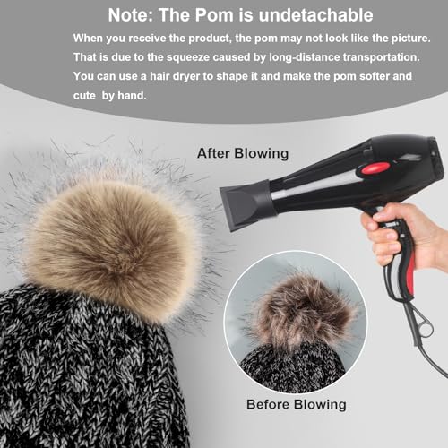 Hicdaw 3Pcs Kids Winter Hat and Scarf Set Winter Hats for Kids Toddler Beanie Hat Fleece Lined Scarf for Boys Girls 1-5 Years3