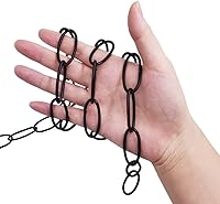 Vista 7 de Sonku - 2 cadenas de iluminación, extensión de cadena, cadena decorativa de hierro recubierto de 39 pulgadas de largo con 4 cerraduras de conexión