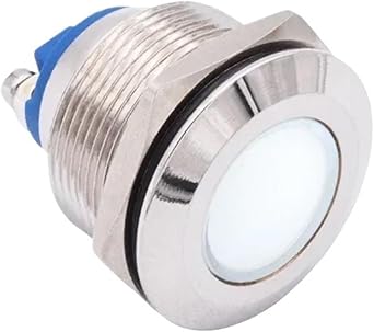 22mm Metal LED Indicator Light, 3V/12V/24V/110V/220V AC DC Screw Terminal Waterproof Indicator Lamp Signal Pilot Lamp Red GreenWhite,12-24V