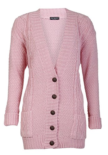 Image of Forever Womens Long Sleeves Plus Size Cable Knitted Grandad Button Cardigan