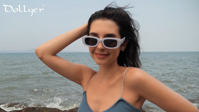 Amazon.com: Rectangle Black Sunglasses for Women Men  display picture 1
