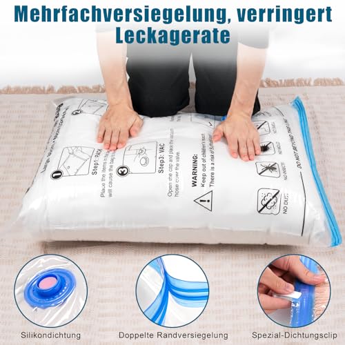 Vakuumbeutel Für Kleidung & Bettdecken – 4 Stück, 100 X 80 Cm, Mit Handpumpe, Wiederverwendbar