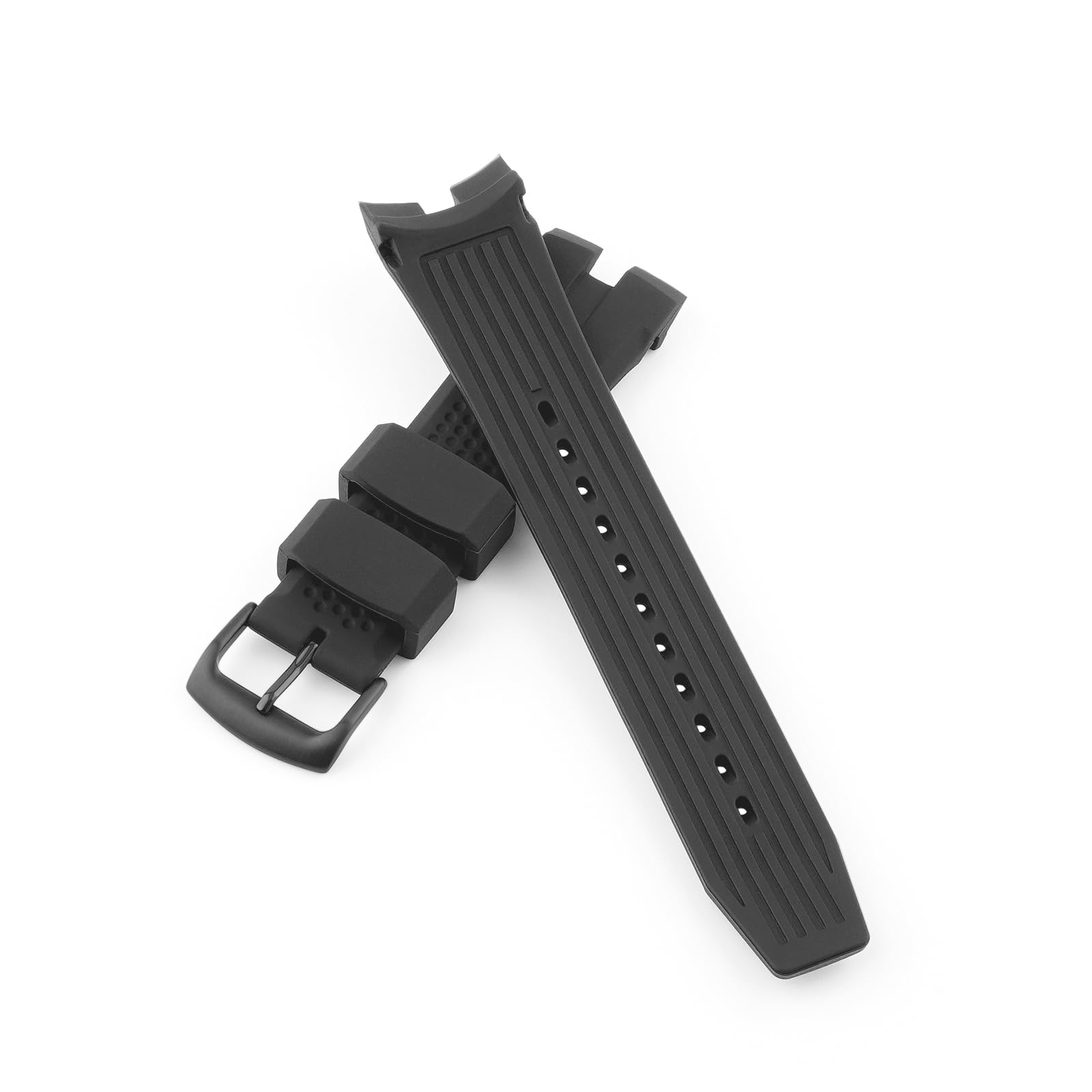 Bracelet de rechange en caoutchouc de silicone souple compatible avec montre Citizen de 24 mm, pour séries AW1475 AW1476 AW1477 AW1479 CA4154 CA4155 CA4155-12L CA4159-03E CA4275, noir