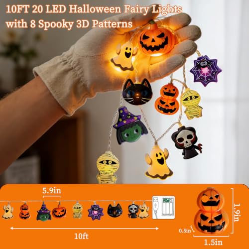 Halloween String Lights, 10FT 20LED Orange Fairy Lights - image 7