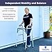 Foldable Lightweight Walker with 2 Wheels, Includes Ski Glides - Folding Design Ideal for Seniors and Elderly Adults - Adjustable for Tall Men and Women - Standing Handicap Mobility Aids