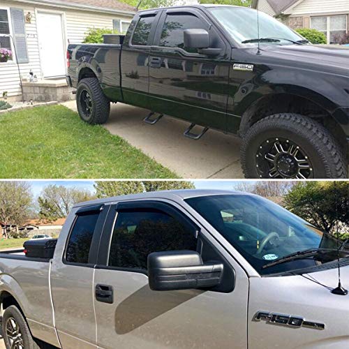 Lightronic Extra Durable Outside-Mount Auto Vent Window Visor, Fits 2004-2014 Ford F-150 SuperCab (EXCLUDES 2004 F-150 Heritage), UV Protection Rain Guard, Original Wind Deflector, Dark Smoke, 4-Pcs by Lightronic - Image 4
