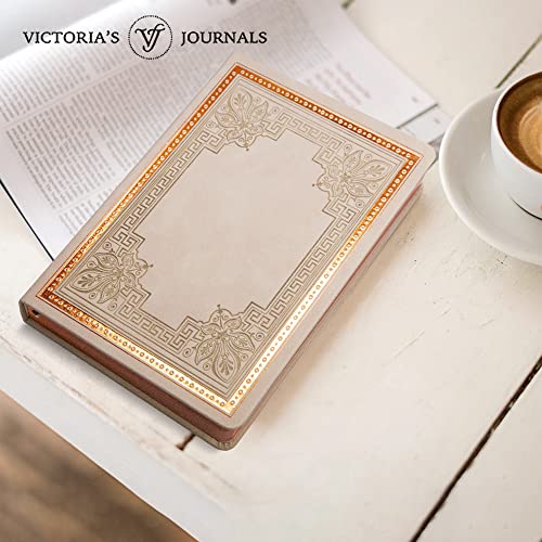 VICTORIA'S JOURNALS Caderno de couro sintético vintage forrado com capa dura, diário de viagem de a