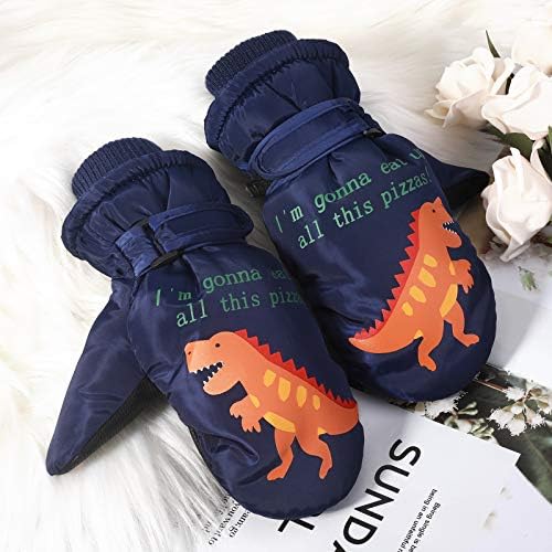 QKURT Kids Ski Gloves, Winter Windproof Snow Mittens Thermal Insulation Mitts Girls Boys Cold Weather Gloves for 2~5 Years Old Kids Sledding Snowboard Skating Cycling Running and Outdoor Activities