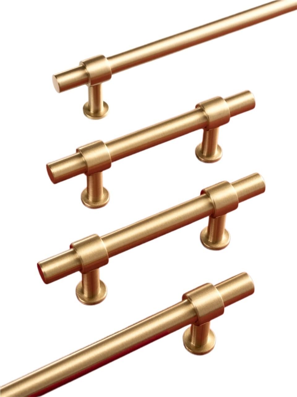 Qvorlth 8-96Mm Vintage Cabinet Pulls Solid Brushed Handles Modern Style Brass Pitch 192Mm Long Pull Cabinet Knobs Furniture Wardrobe Gold Handle(8-96Mm)