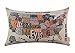 LINKWELL 20"x12" Retro USA American Map in Words Bed Sofa Throw Pillowcase Seat Decorative Cushion Cover (CC1117)