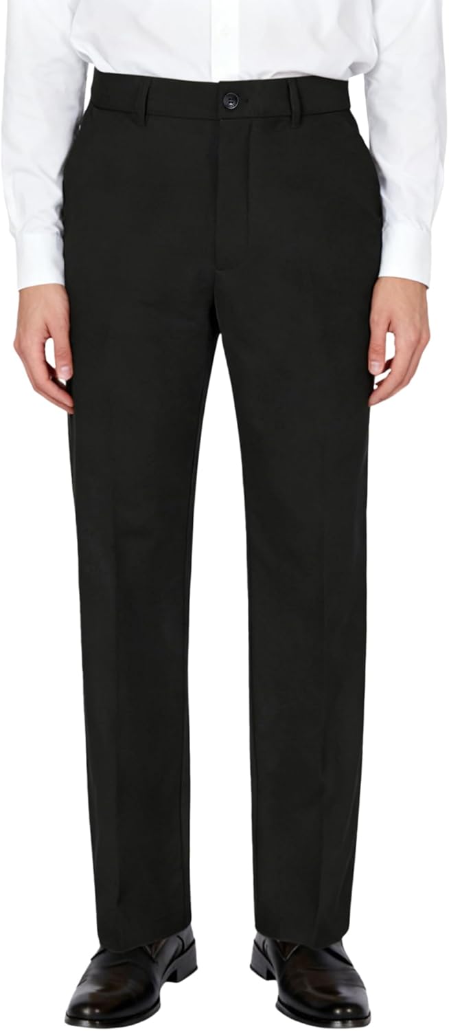 Soojun Men's Classic Fit Flex Waist Flat Front Dress Pant - Image 4
